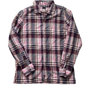 Todd Snyder Pink Plaid Button Down Flannel Shirt Sz Medium Men's Casual Cotton